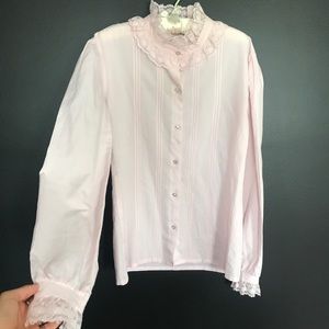 LUCKY ME PINK LACEY BLOUSE